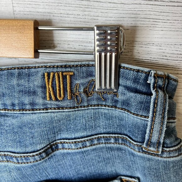 Kut from the Kloth Jeans Womens Size 16 Medium Wash Straight Leg Whiskering - Picture 13 of 15